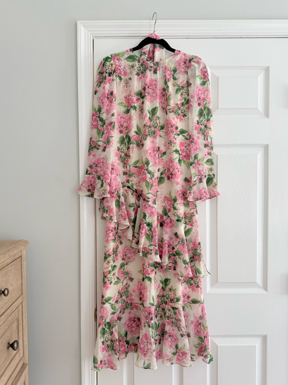 Tuckernuck Pink Floral Ruffle Midi Dress